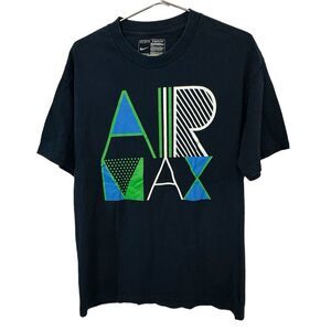 Retro NIKE Air Max Navy Full Graphic Basketball Men’s L T-Shirt RARE